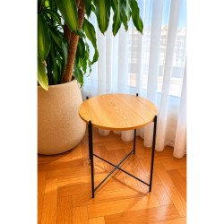 Mesa Auxiliar Desmontable Hierro y Madera Mayorista