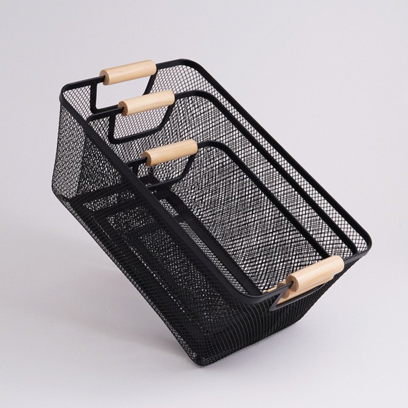 Set x3 Canastos Hierro y Madera Mayorista Deko Hogar