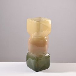 Jarrón Vidrio 3 Cubos Pasteles 10x28cm Mayorista | Deko Hogar