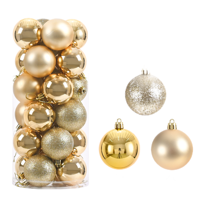 Set x24 Esferas Navideñas Oro 6cm Mayorista | Deko Hogar