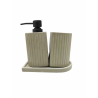 Set X 3 de Baño "Berna" de Cerámica Color Beige Mayorista | Deko Hogar