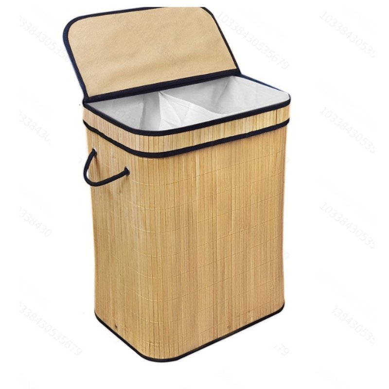 Cesto Ropa Bambú Rectangular con Tapa Mayorista Deko Hogar