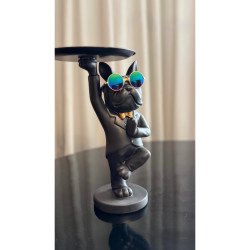 Figura Resina French con Plato 28cm Mayorista | Deko Hogar